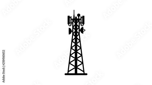 Vector illustration of communication tower icon on a transparent background