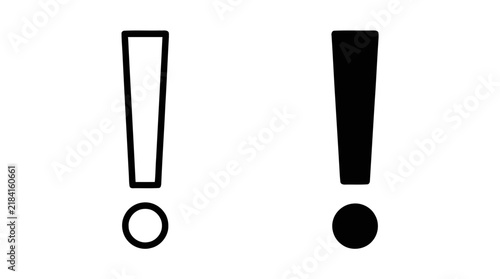 Vector illustration of exclamation mark icons set on a transparent background