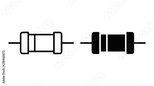 Vector illustration of resistor electronic component icon set on a transparent background