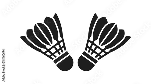 Vector illustration of badminton shuttlecock icon set, solid style on a transparent background