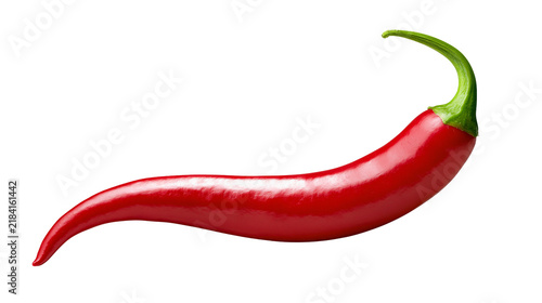 Cuadro en lienzo Isolated vibrant red hot chili pepper, fresh organic ingredient for cooking and
