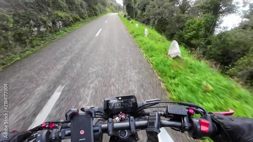 Motorcycle road riding pov