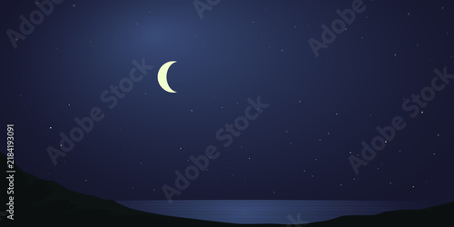 Konstfotografi moonlit night view shimmering on the sea surface