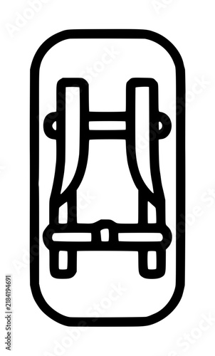 Bild auf Leinwand Medical spine board with straps vector icon silhouette on white background for e