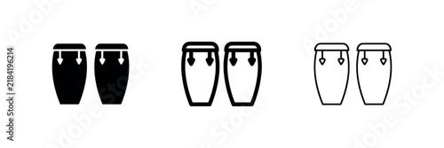 Foto Conga drums music instrument icon set