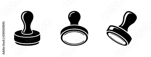 Bild auf Leinwand Rubber stamp handle icons set