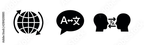 Konstfotografi Language Translation Icons - Global Communication and Dictionary