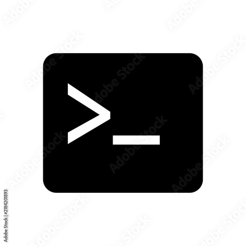 Bild auf Leinwand Terminal Command Line Black and White Vector Icon