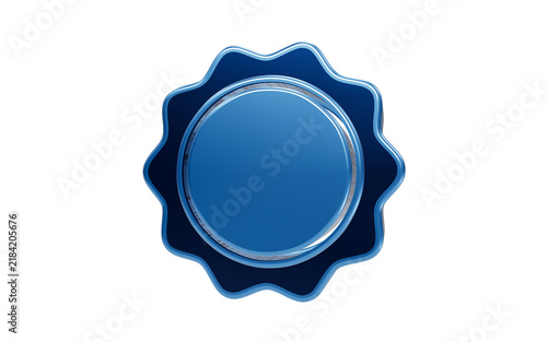 Foto Blue Wax Seal Stamp: A solitary, pristine blue wax seal stamp, radiating an aura of authenticity and official approval, poised to validate documents with its mark of distinction