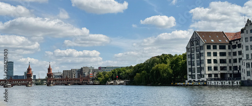 Landscape of East Side Park along the river in Berlin, Germany