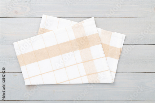 Bild auf Leinwand Kitchen napkin on wooden background, top view