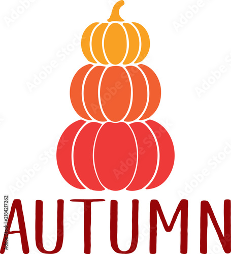 Autumn fall typography clip art design on plain white transparent isolated background for card, shirt, hoodie, sweatshirt, apparel, tag, mug, icon, poster or badge