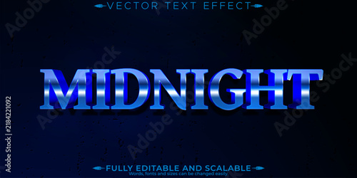 Midnight text effect, editable blue and dark text style