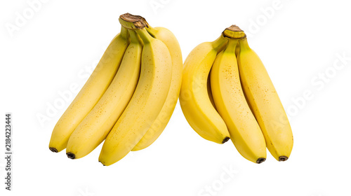 фотографія Isolated two bunches of fresh ripe yellow bananas, organic tropical sweet fruit