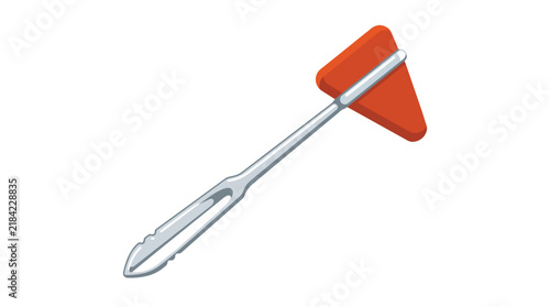 Neurological reflex hammer taylor percussion tool in a modern flat vector illustration for clinical diagnostic branding