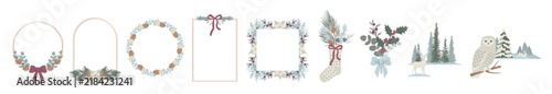 Elegant Wedding Wreath Set Winter Botanical