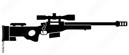 Принти на полотні Sniper rifle silhouette in a clean vector design with a long-range rifle profile