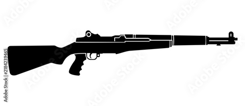 Bild auf Leinwand Bolt-action sniper rifle silhouette in a clean vector design with a long-range r