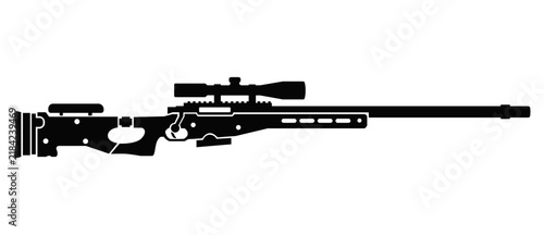 Fotografía Sniper rifle silhouette in a clean vector design with a long-range rifle profile