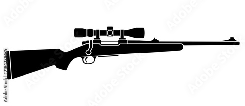 фотографія Sniper rifle silhouette in a clean vector design with a long-range rifle profile