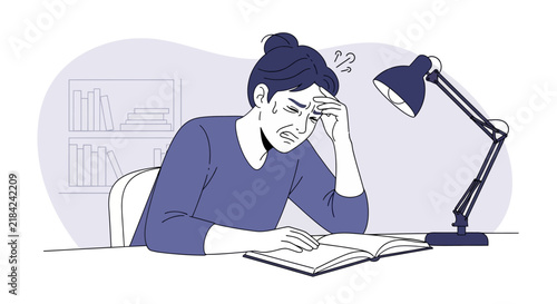 Stressed Student Overwhelmed By Studies And Exams