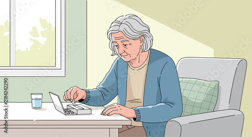 Senior Woman Engaged With Technology At Home
