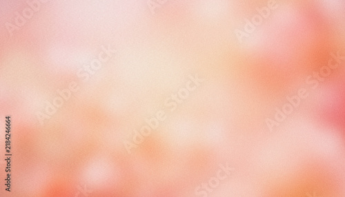 Abstract gradient background panoramic style with soft glowing powdery pink, light apricot, tender coral and pearlescent white color blend and grainy texture