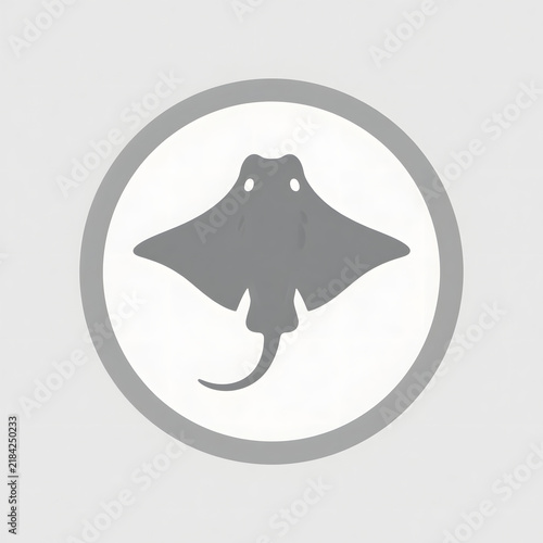 Manta ray minimal style icon in a clean circular design