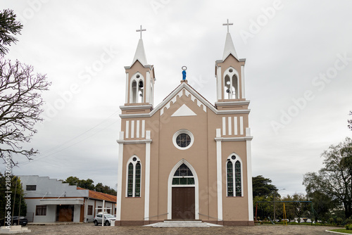 Exterior view of the Nossa Senhora da Saude Church, Fazenda Souza, Caxias do Sul, RS, Brazil