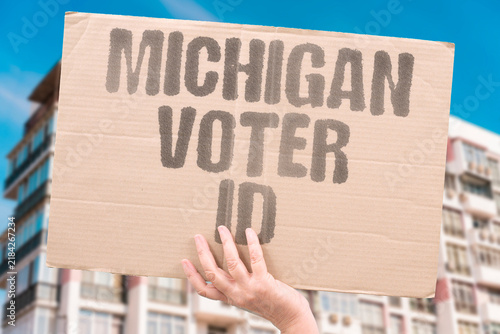 Obraz na plátně "Michigan Voter ID" State implements citizenship verification at polling locations