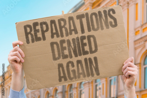 Bild auf Leinwand "Reparations denied again" Government refuses to address slavery debt