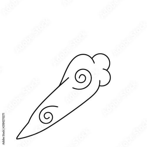 Stylized Cloud and Leaf Outline