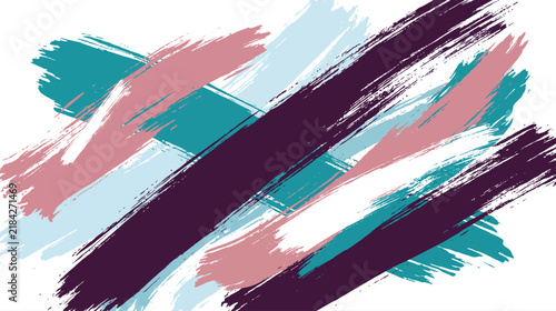 Abstract Colorful Brushstrokes on Canvas with Dynamic Motion and Energy.