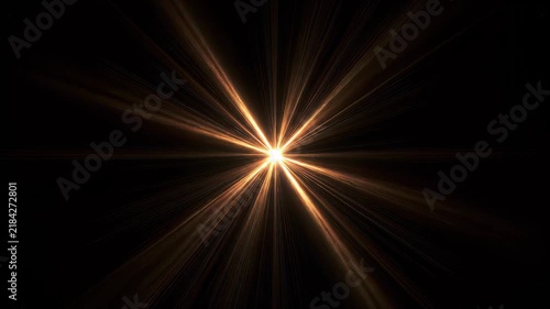 Golden Light Rays Rotating from Bright Star Loop 4K