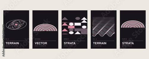 Bild auf Leinwand Terrain, strata, terrain, and strata abstract collection posters featuring geome