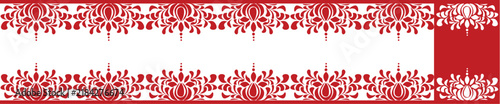 Saree Design Illustration, Puja Saree, White Saree with Red Border:
