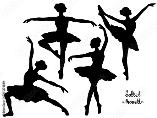 Принти на полотні Silhouette of Ballet Dancers in Various Elegant Poses