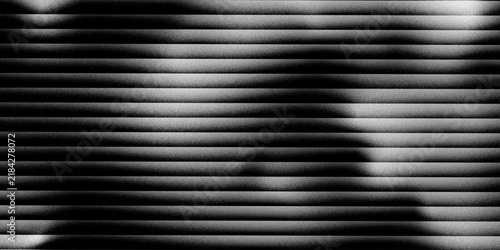 Black Metal Texture Background with Black and White Horizontal Stripes, Industrial Steel Surface, Metallic Lines and Modern Blinds Pattern Design