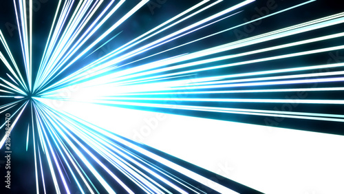 Canvastavla A powerful burst of light radiating from a central point with numerous glowing l