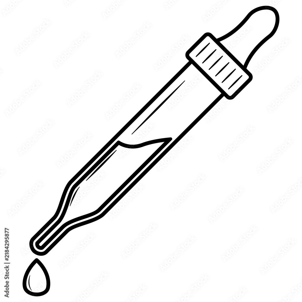 Obraz premium vector illustration of a dropper pipette 