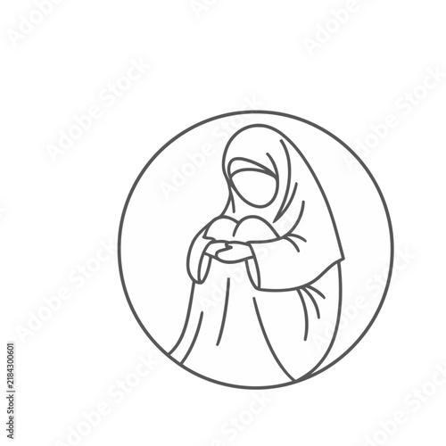 Woman in Hijab Sitting in a Circle