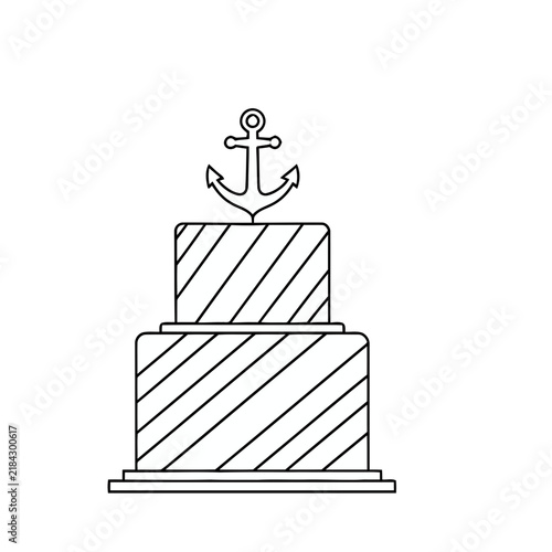 Two Tier Cake with Anchor Decoration