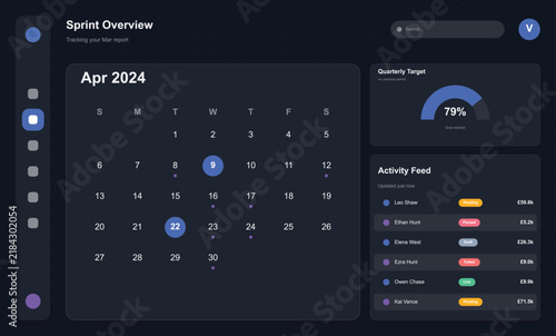 Modern calendar icon with selected date april 2024 Vector