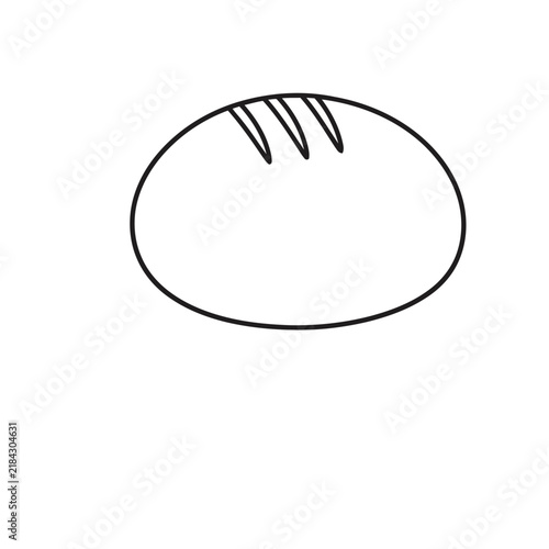 Simple outline drawing of a loaf of bread