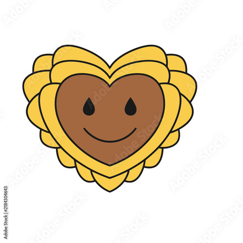 Smiling Heart Shaped Sunflower