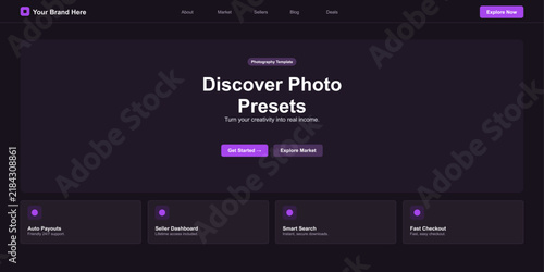 Professional photographer using camera with photography presets on screen Vector