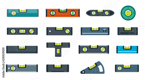 Multiple spirit level indicators for building and technical projects.