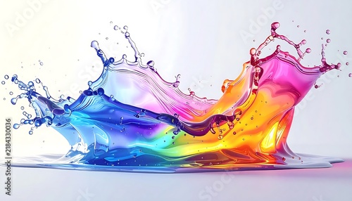 Colorful abstract digital art of flowing liquid waves.