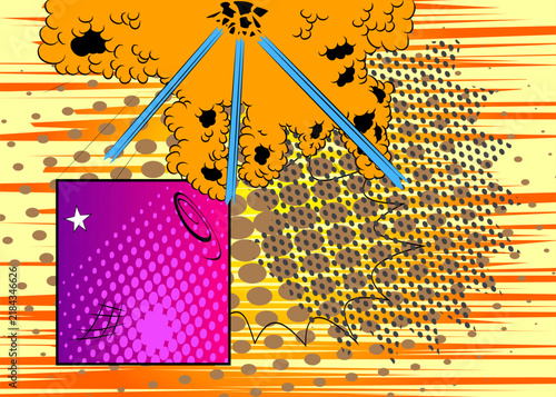 Cartoon background, cool comic book backdrop. Spectacular retro vector comics pop art design.