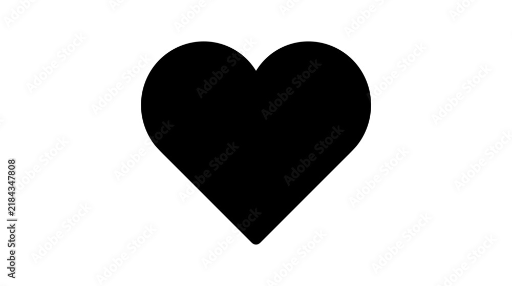 Obraz premium Black heart symbol isolated on white background